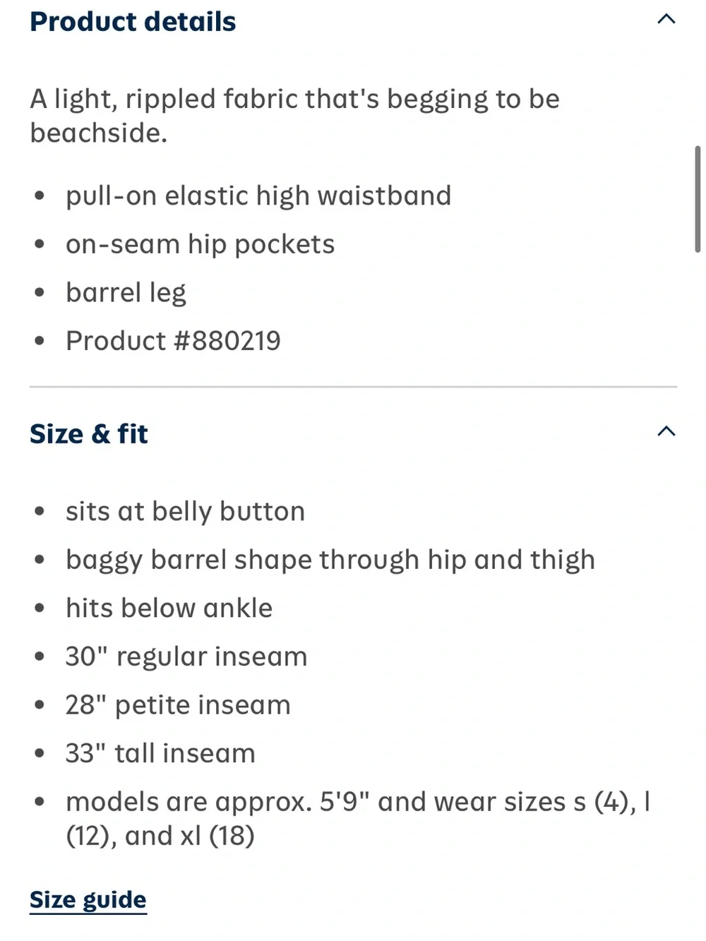 Old Navy Crinkled Gauze Barrel Pants